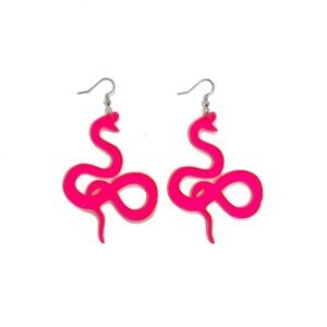 Pink Snake Earrings